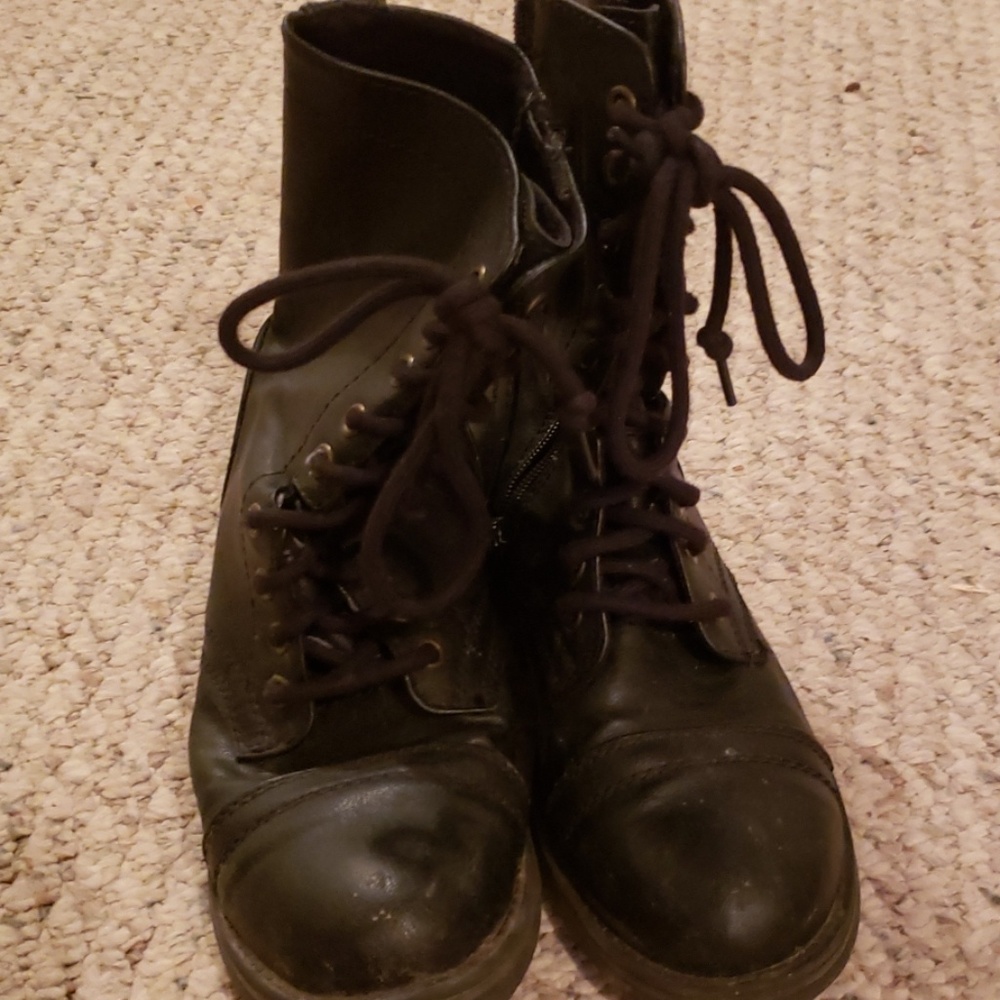 Black combat style boots